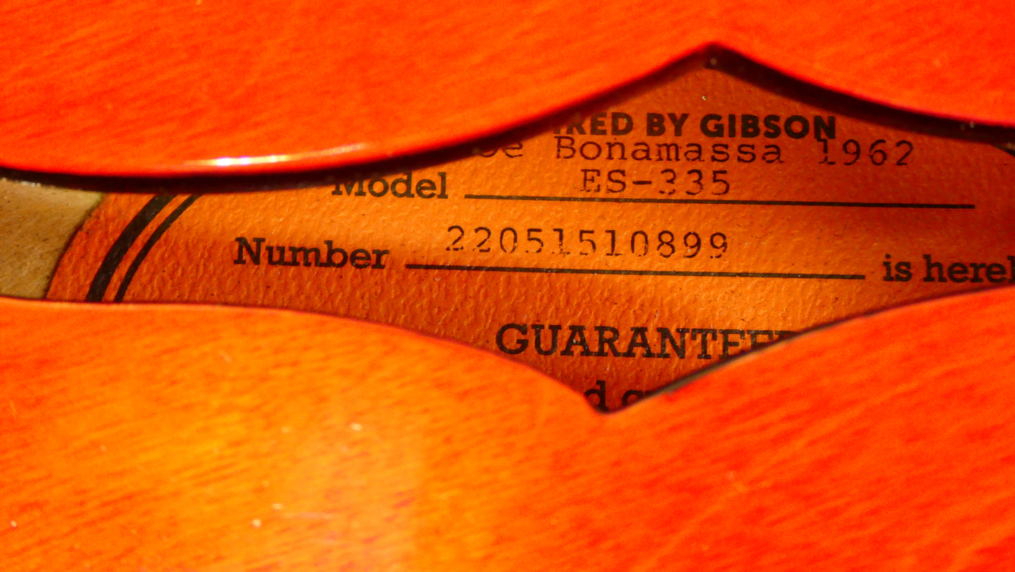 Epiphone Joe Bonamassa '62 ES-335 Sixties Cherry Red Custom Shop #22051510899 w/OHSC USED