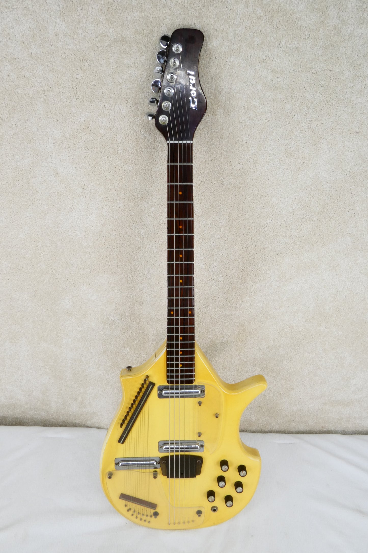 Coral Sitar Refinished to Mellow Yellow W/OHSC