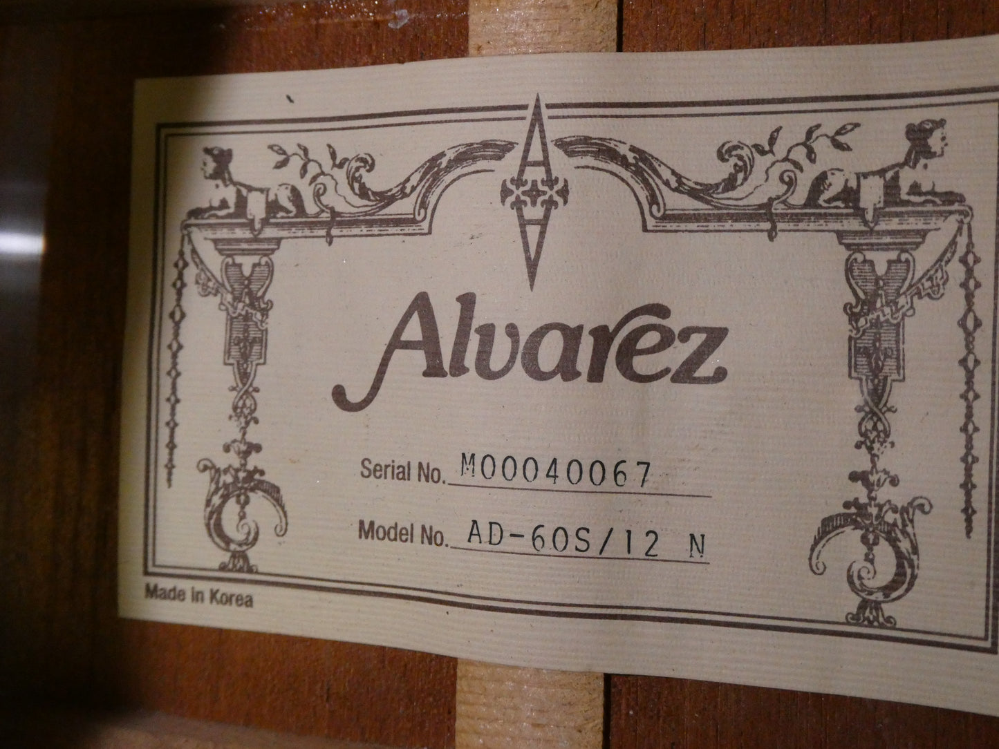 Alvarez AD-60S 12-String 2000s - Natural w/OHSC