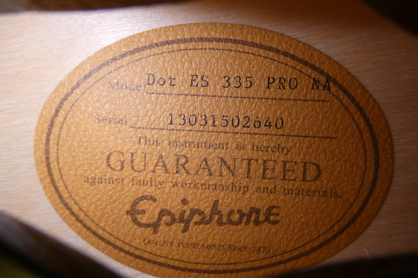 Epiphone 335 PRO in Natural 2013 with Gator Hardshell Case