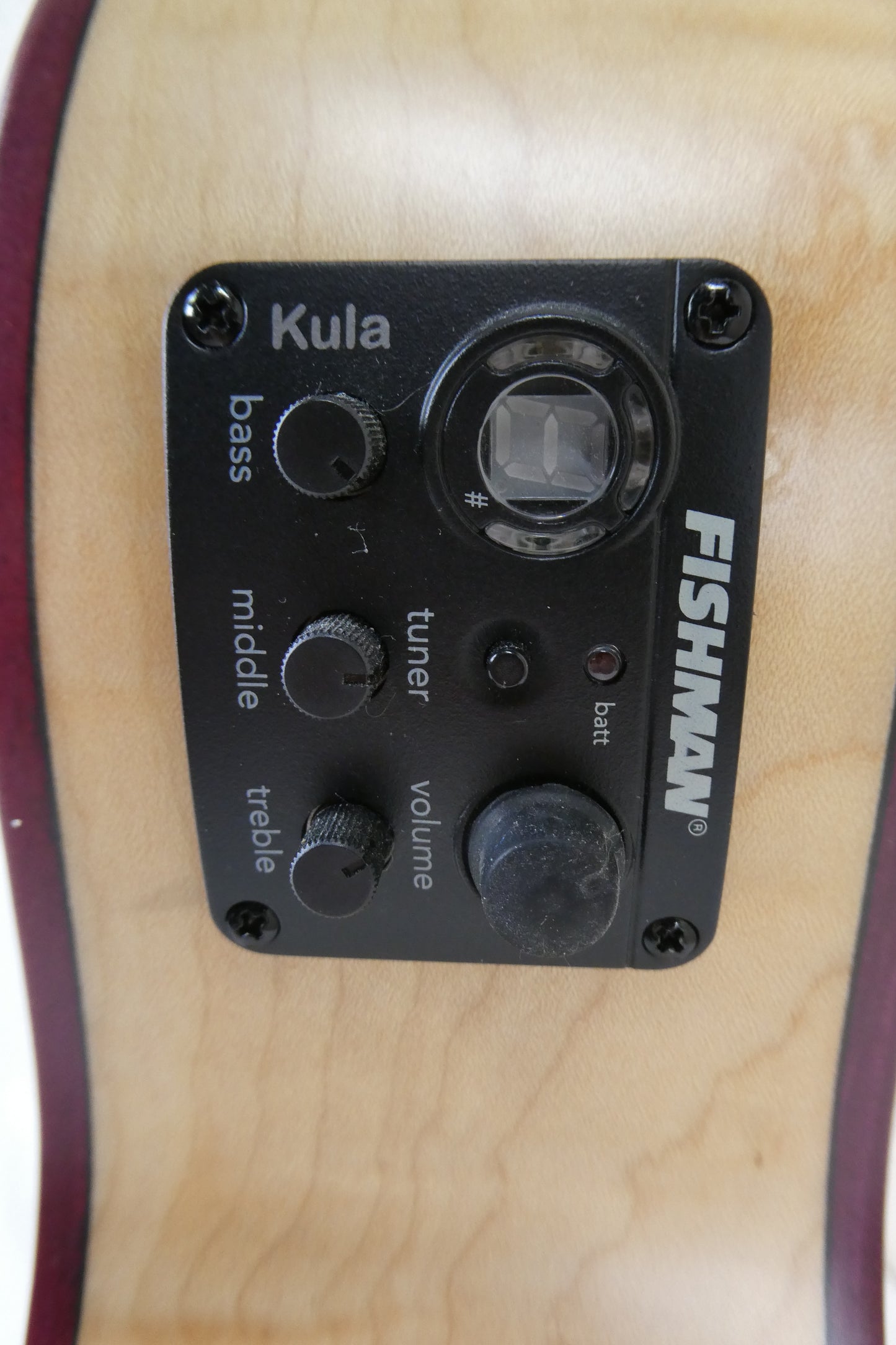 Kala All Solid Flame Maple Cutaway Baritone Ukulele w/ EQ & Bag (KA-ASFM-B-CE)