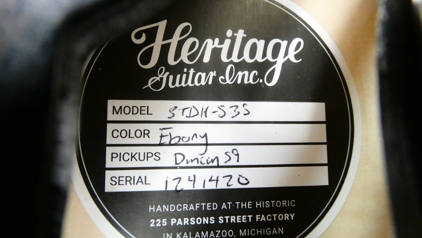 Heritage STD  H-535 Ebony Duncan 59s #1241420 w/OHSC USED