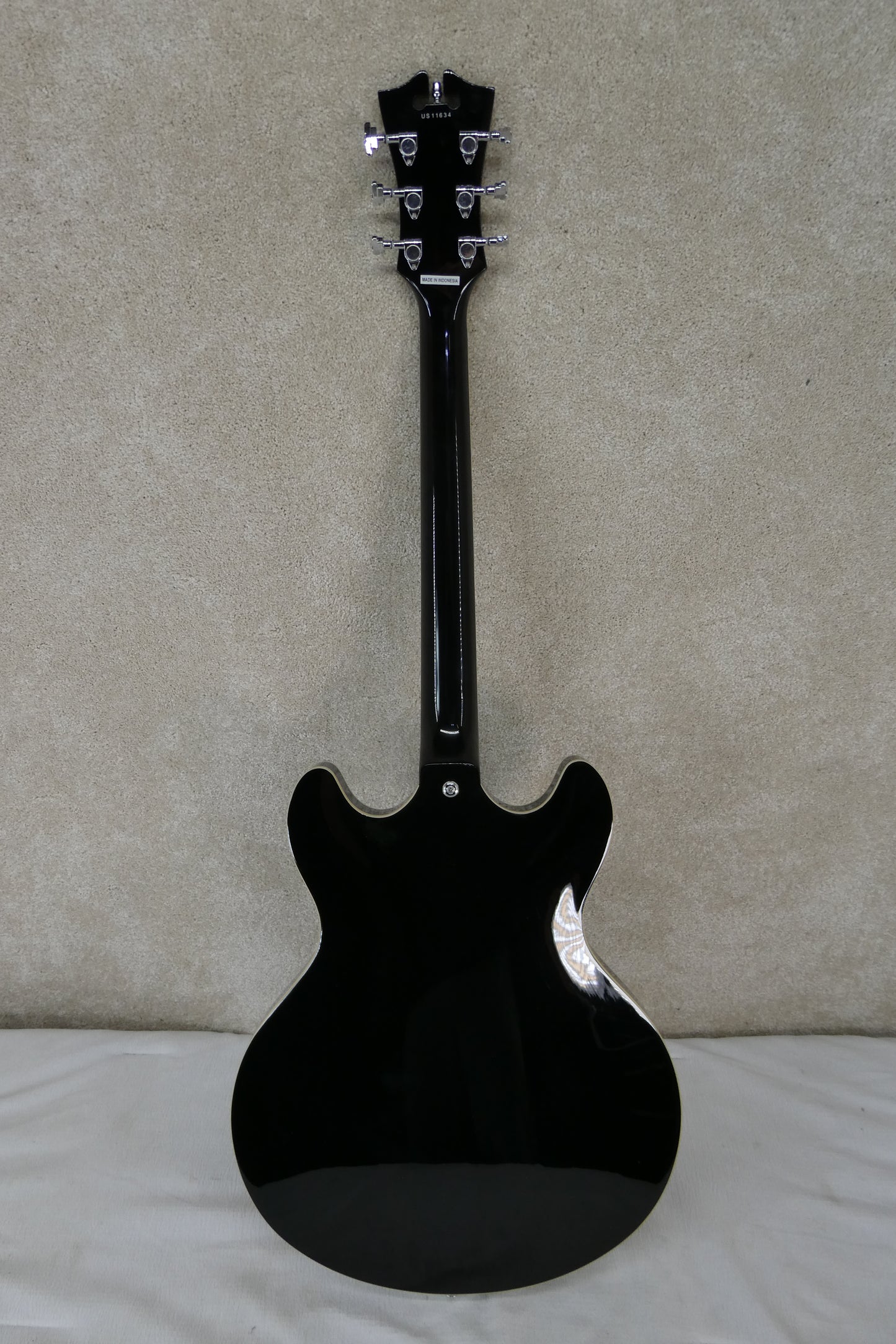 D'Angelico Premier DC Semi-Hollow Double Cutaway with Stairstep Tailpiece 2015 - Black w/GB USED