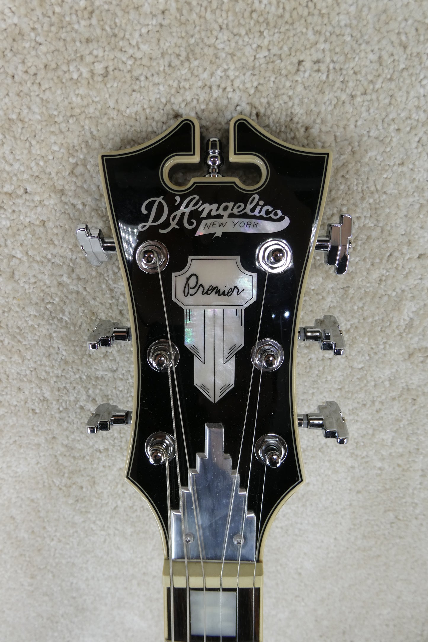D'Angelico Premier DC Semi-Hollow Double Cutaway with Stairstep Tailpiece 2015 - Black w/GB USED