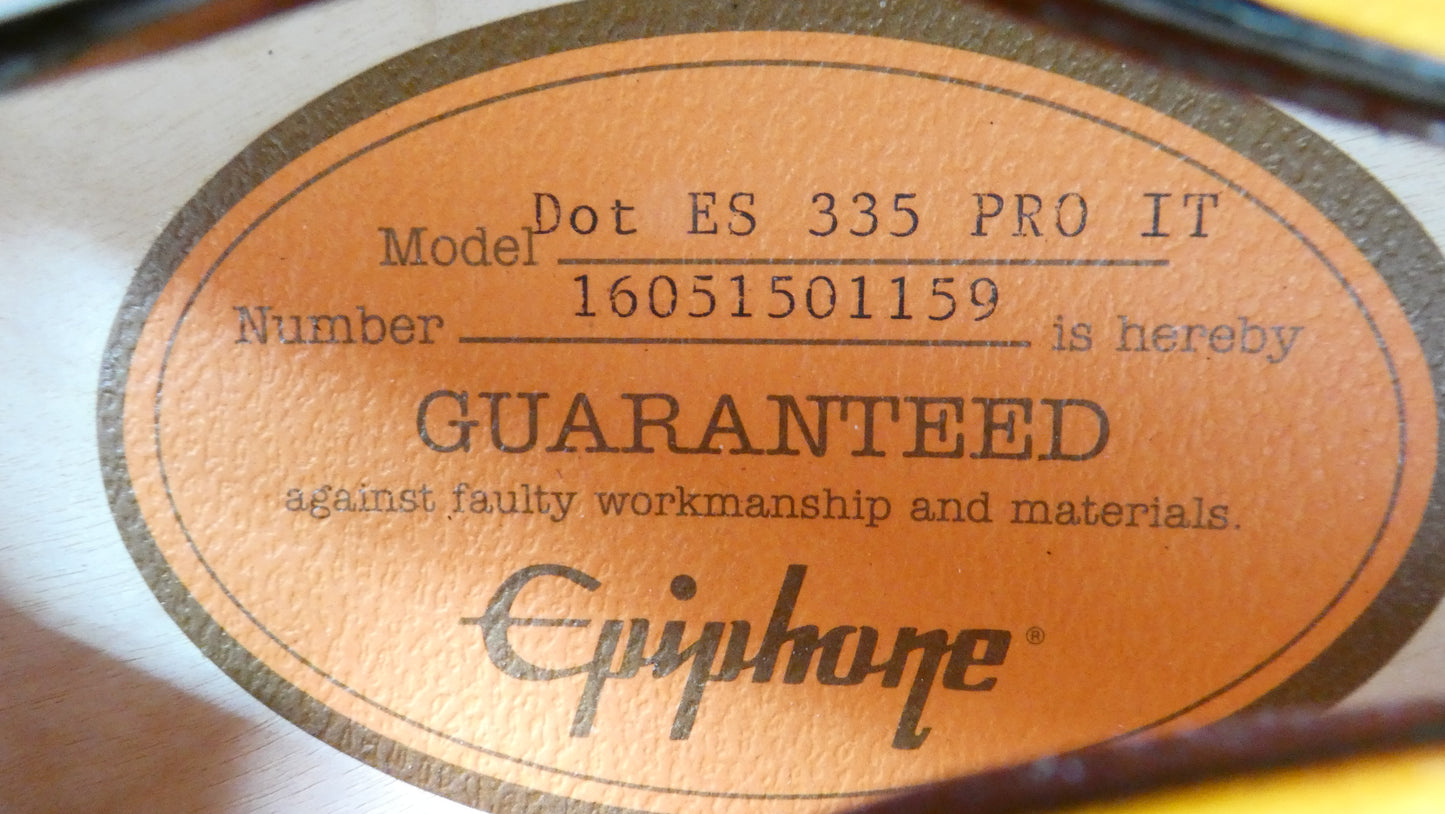 Epiphone ES-335 Dot Pro IT Duke Robillard w/GB USED AVG #16051501159