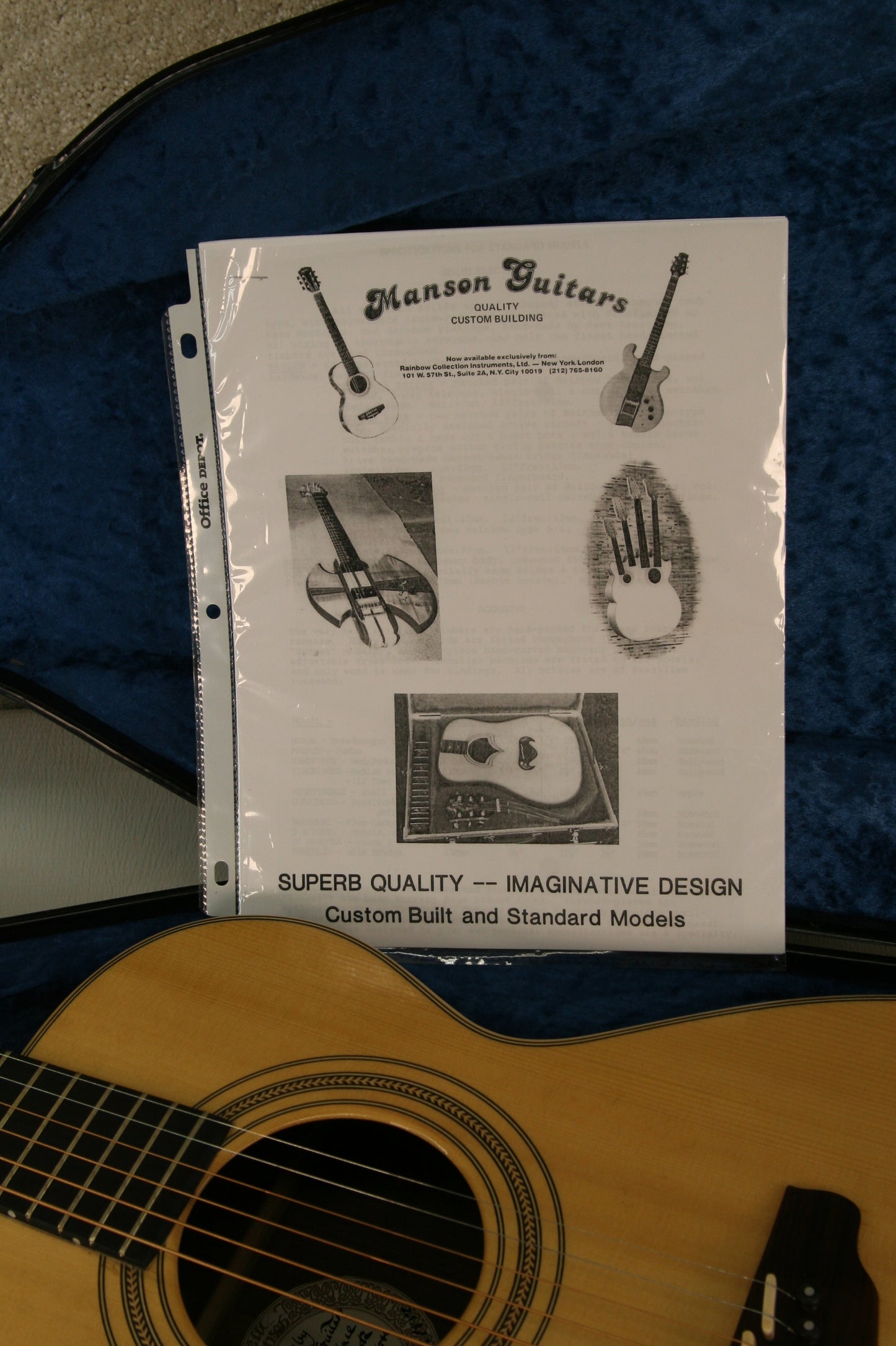 Manson  Nightingale  1982 - Natural  With Original Hardshell Case