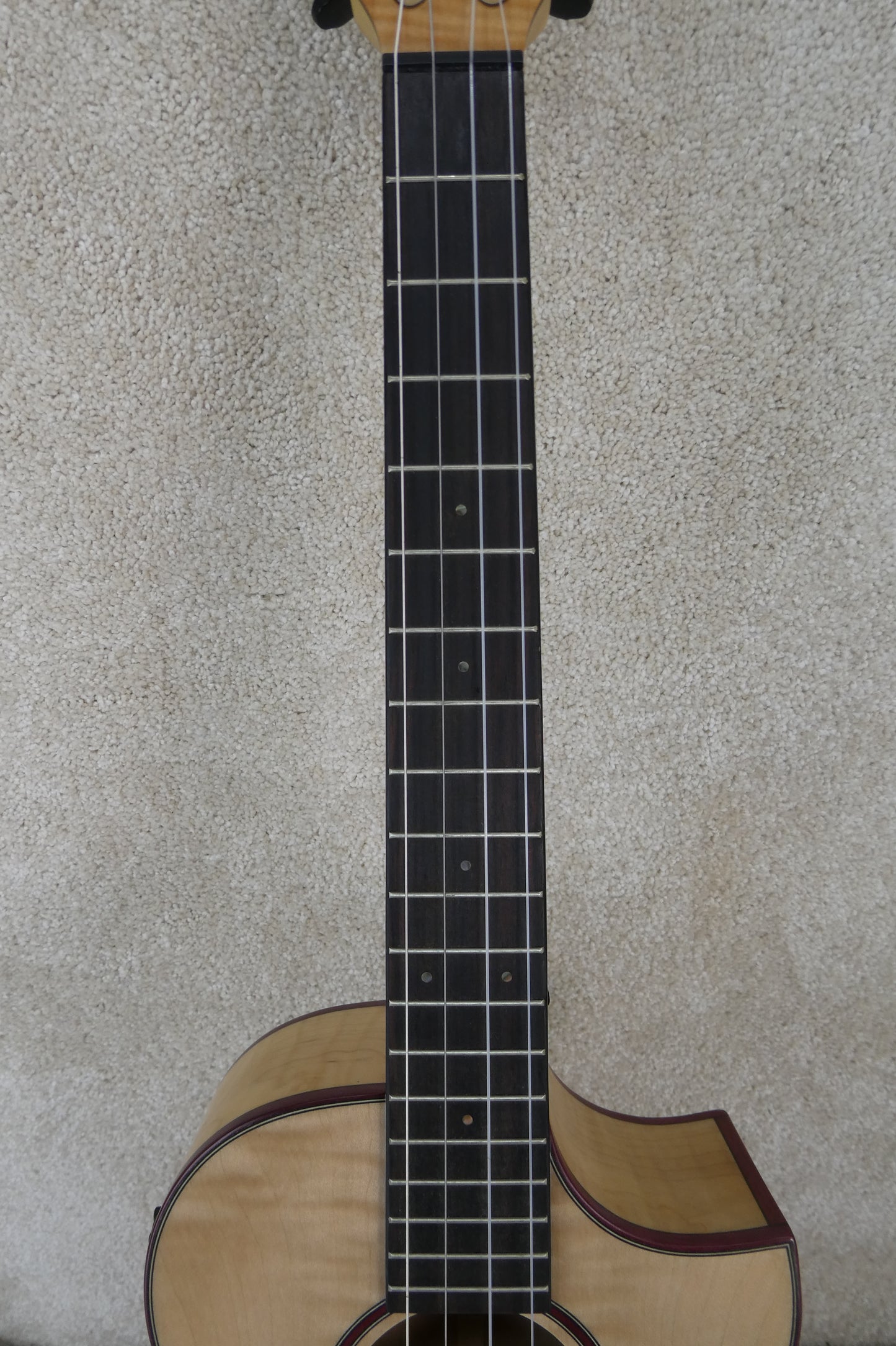 Kala All Solid Flame Maple Cutaway Baritone Ukulele w/ EQ & Bag (KA-ASFM-B-CE)