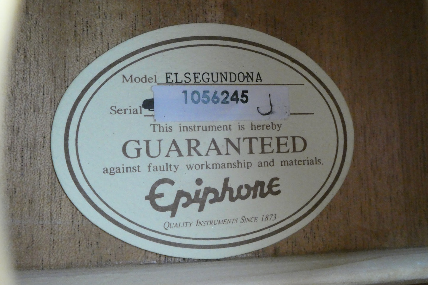 Epiphone El Segundo Acoustic Electric Bass Guitar - Natural